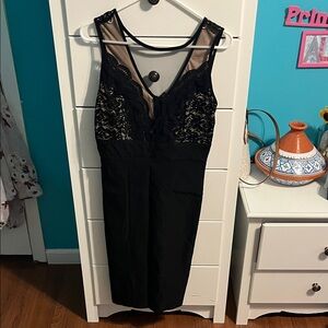 Trixxi Black Lace Midi Dress